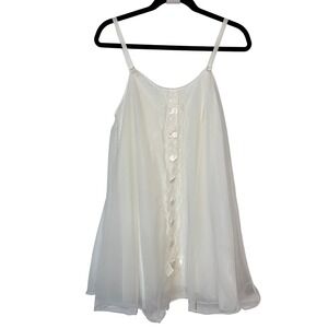 Vintage Van Raalte Ivory Chiffon Lace Babydoll Nightgown Petite Canada White